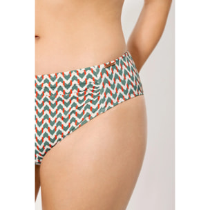 Slip bikini midi modellante Verde