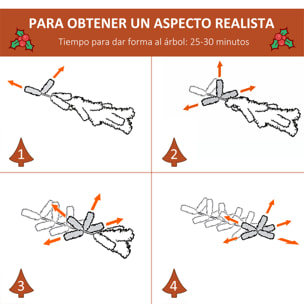 Árbol de Navidad Artificial 180 cm con 678 Ramas 53 Piñas y 53 Bayas Hojas de PVC PE Base Plegable y Soporte Metálico Decoración Navideña para Interiores Verde