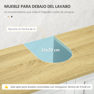 Mueble bajo Lavabo Mueble de Lavabo con Pie Mueble de Baño con 2 Puertas 2 Mangos y Estante Ajustable sin Lavabo 60x30x60 cm Blanco