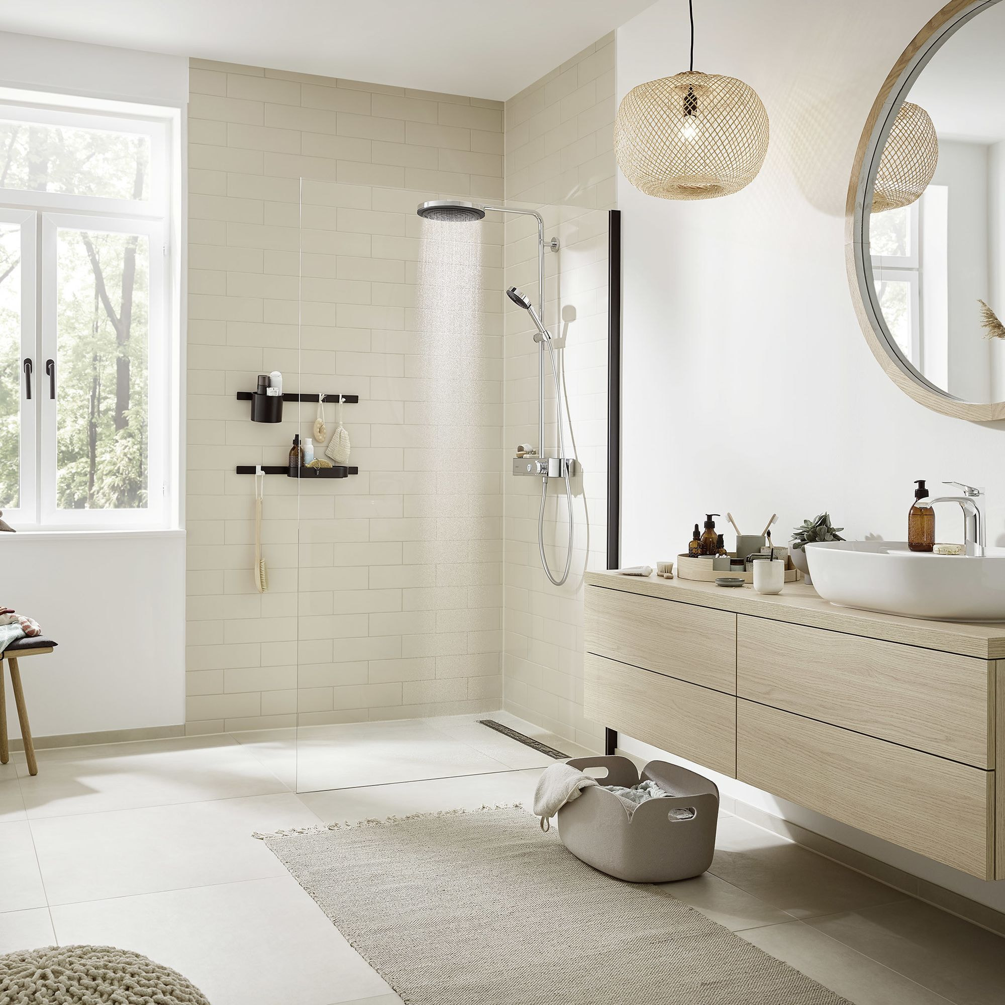 Colonne de douche 260 Pulsify S avec mitigeur thermostatique de baignoire ShowerTablet Select 400 chromé