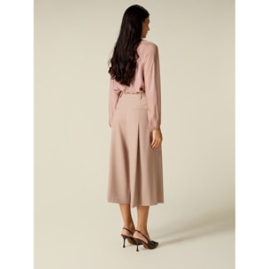 Oltre - Gonna pantalone con pieghe - Rosa