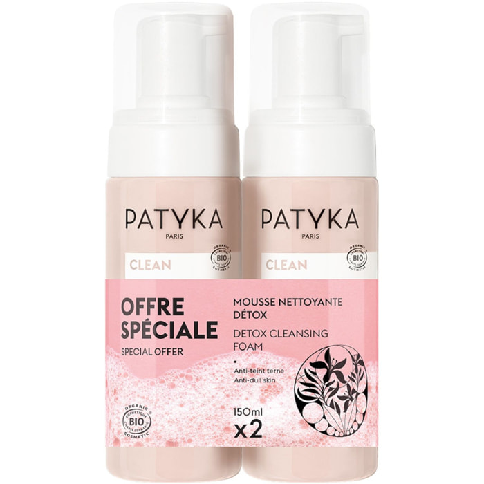 Clean - Duo Mousse Nettoyante Détox 2x 150 ml