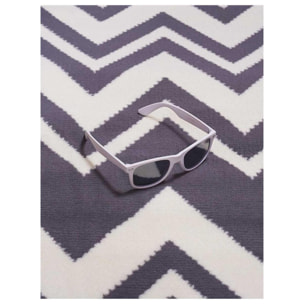 Petit tapis d'entrée motif géométrique noir et beige