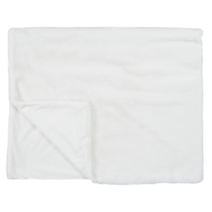 Plaid - HOME DECO FACTORY - Opulence - Imitation Fourrure - Bicolore - Blanc
