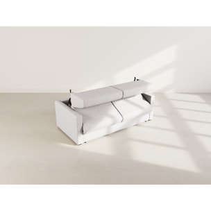 Julia - canapé lit 3 places convertible express couchage quotidien 140 cm matelas 14 cm en tissu - Gris clair