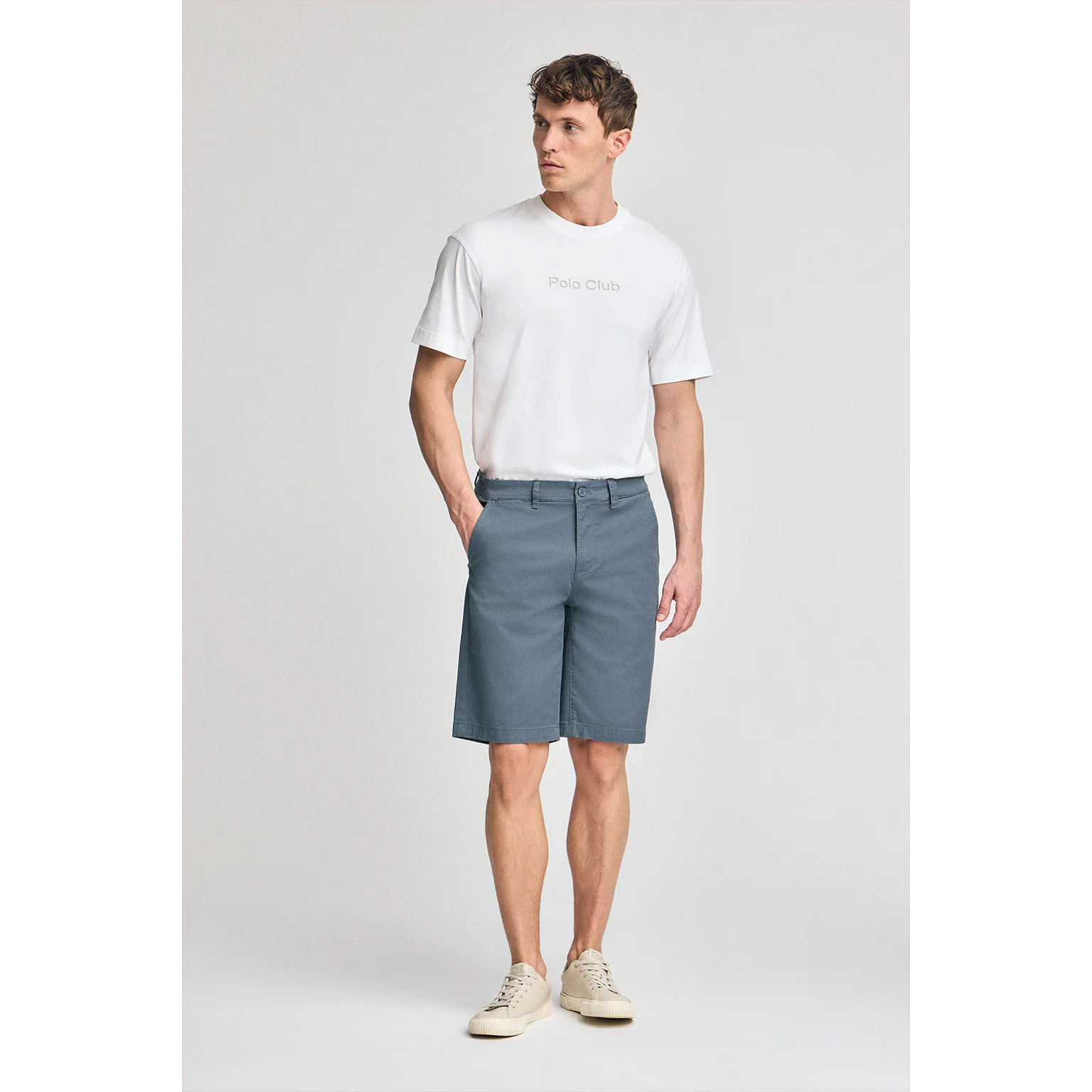 Bermuda relax blu denim con particolari Polo Club