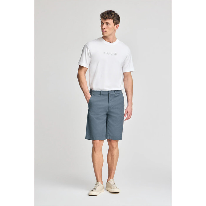 Bermuda relax blu denim con particolari Polo Club