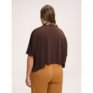 Fiorella Rubino - Coprispalle in jersey con maniche a kimono - Marrone
