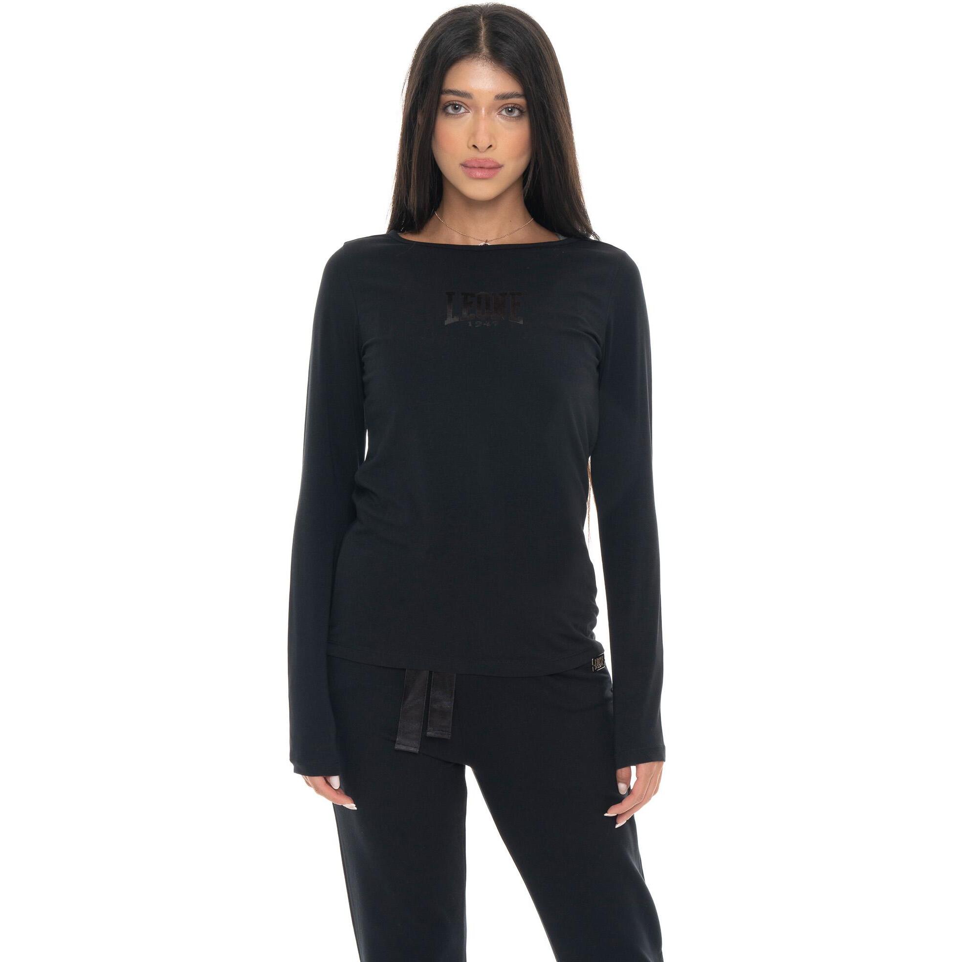 T-shirt donna a manica lunga con stampa Leone 1947 Never Without