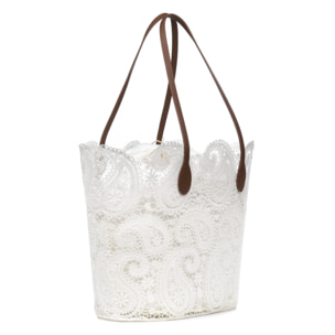 Desio Bolso Shopper Mujer. Tejido Poliester Crochet