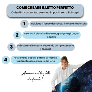 PARURE COPRIPIUMINO GOODNIGHT MATRIMONIALE - STAMPA DIGITALE 100% Microfibra