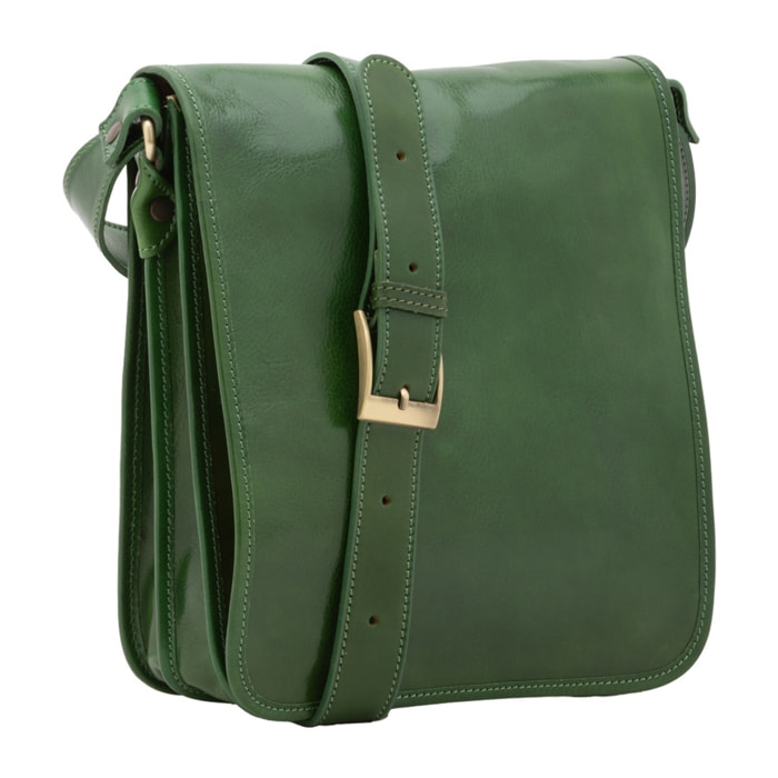 Borsa a tracolla uomo in vera pelle - Modello False - Made in Italy - 29.0 x 24.0 x 9.0 cm