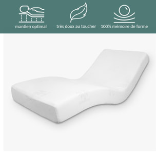 Ensemble literie orthopédique électrique à plots & matelas mémoire de forme| Sommier 100% plots | Contours de lit inclus | Moteur et Télécommande inclus