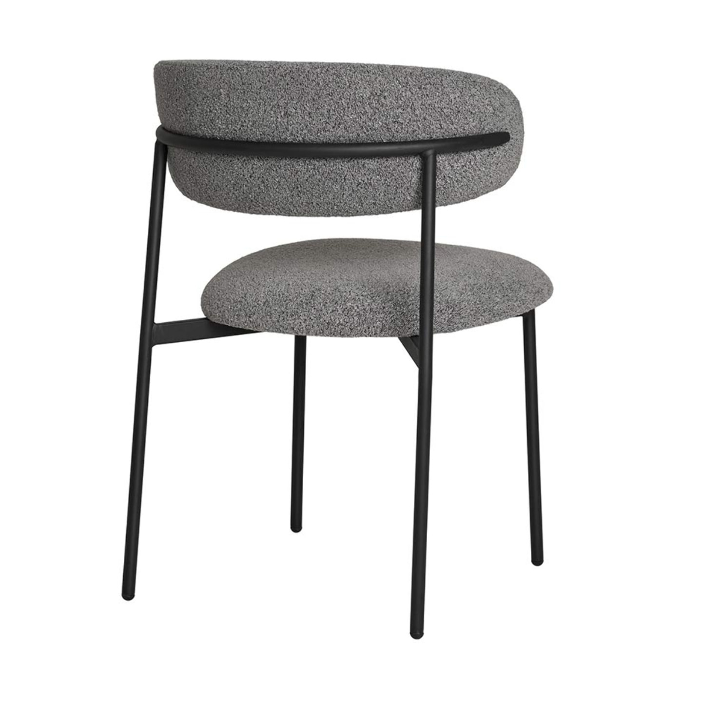 Erica - lot de 2 chaises en tissu bouclette - pieds en acier - Gris