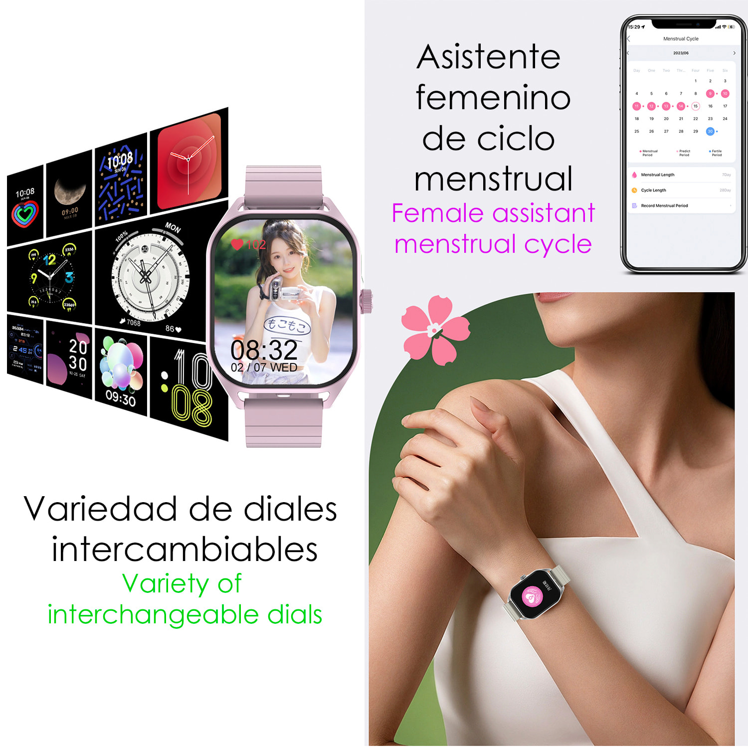 DAM Smartwatch DT99 con pantalla AMOLED de 2,04". Monitor de salud, +150 modos deportivos, notificaciones, acceso asistente de voz. 4,5x1x5,5 Cm. Color: Negro