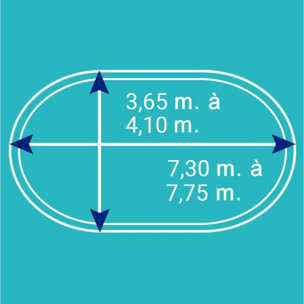 Bâche d'hivernage pour piscine ovale de 7,30 x 3,65 m à 7,75 x 4,10 m