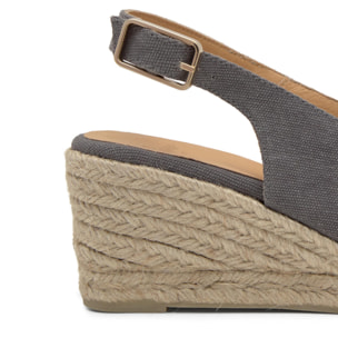 Alpargata destalonada Diana estilo peep-toe en algodón orgánico lavado