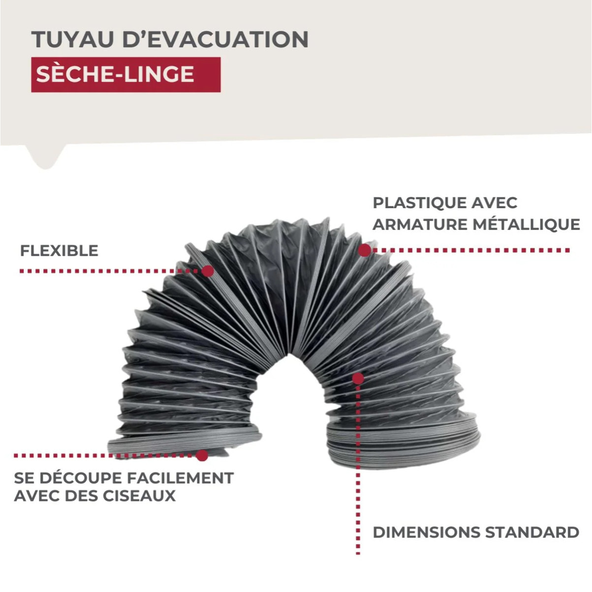 Tuyau Evacuation Sèche-Linge Fackelmann
