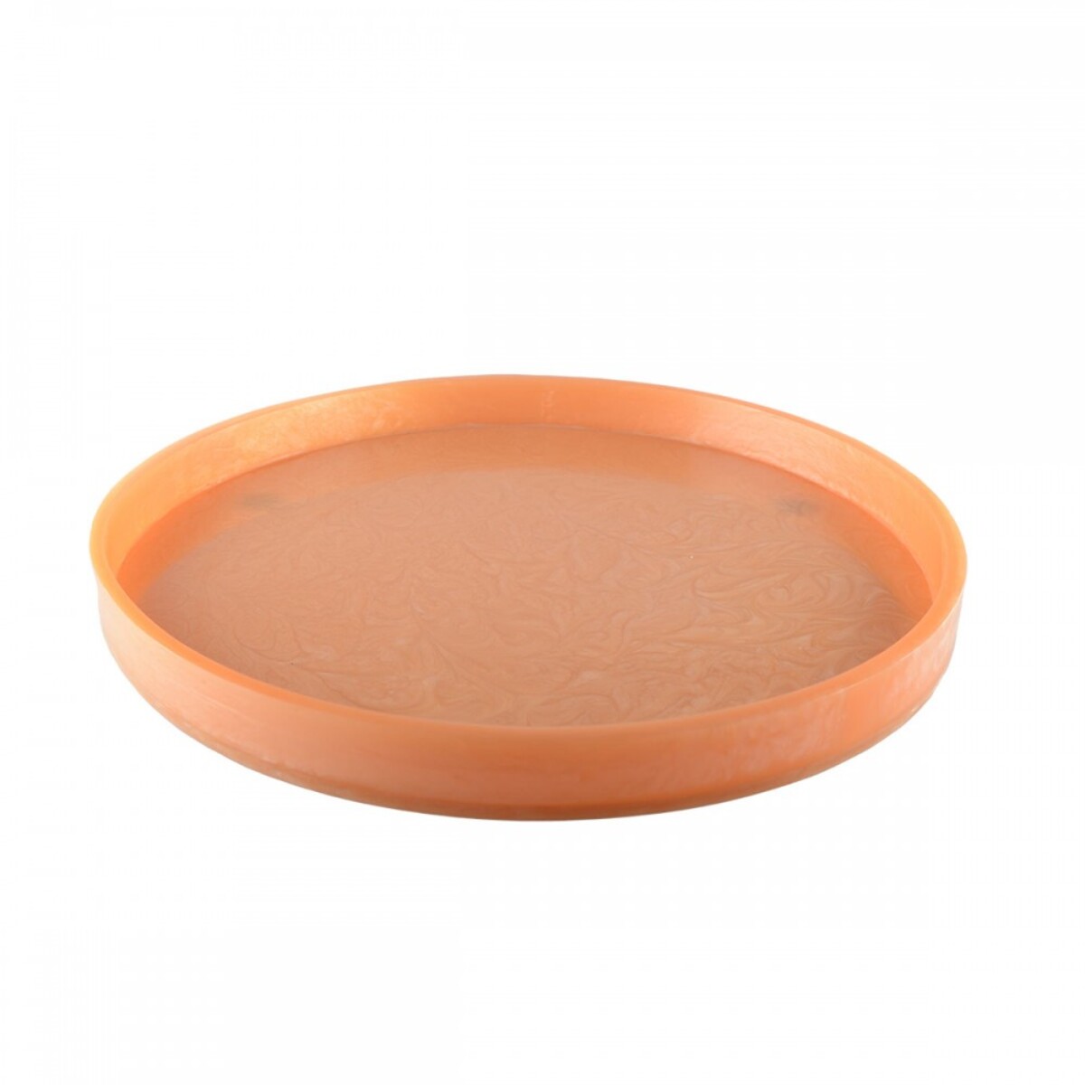Plateau rond en résine couleur pêche 45cm