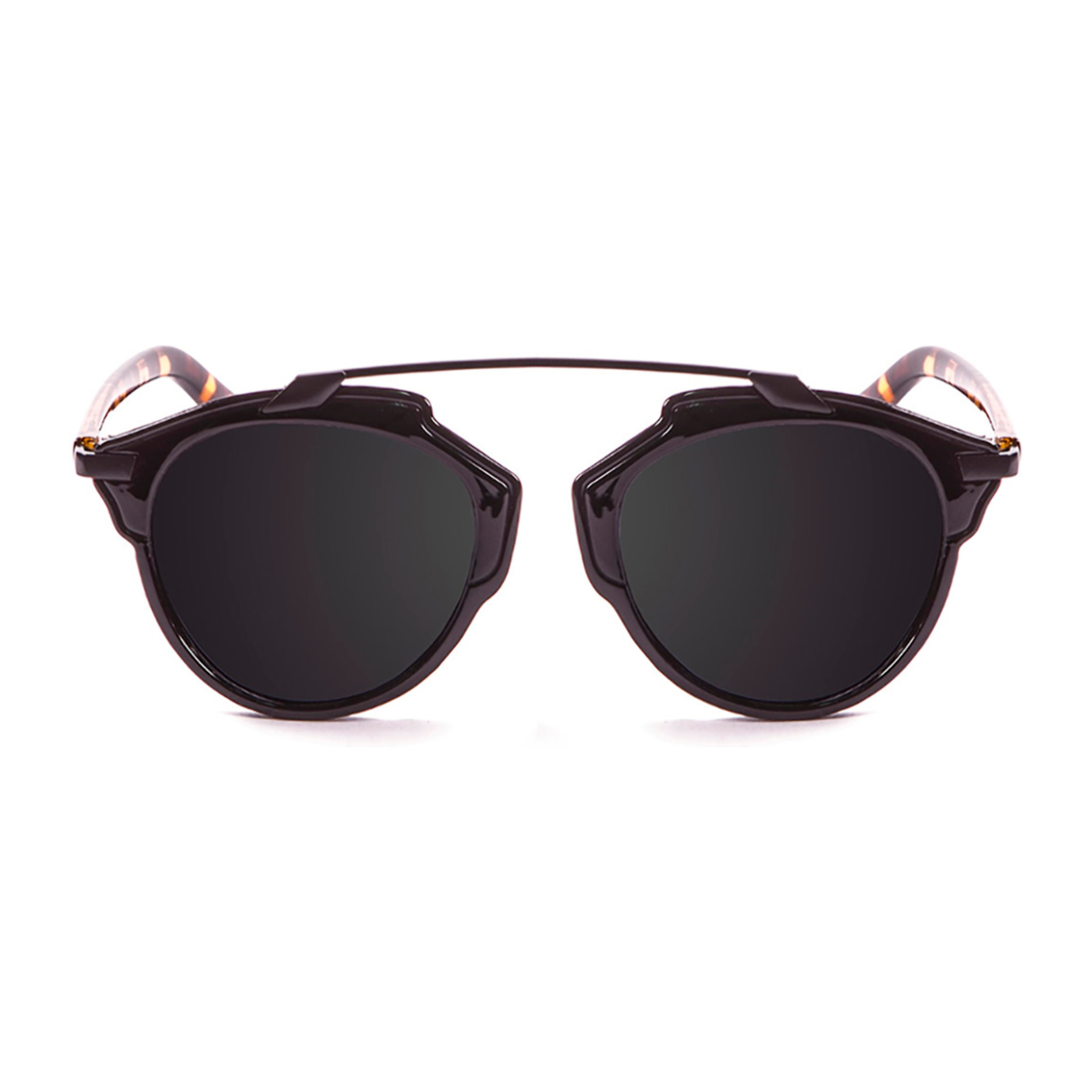 Gafas de sol PALO ALTO SANTORINI - Negro mate / Ahumada y patillas en marrón demi