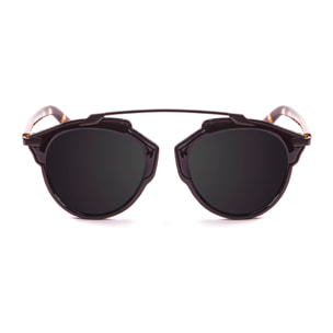 Gafas de sol PALO ALTO SANTORINI - Negro mate / Ahumada y patillas en marrón demi