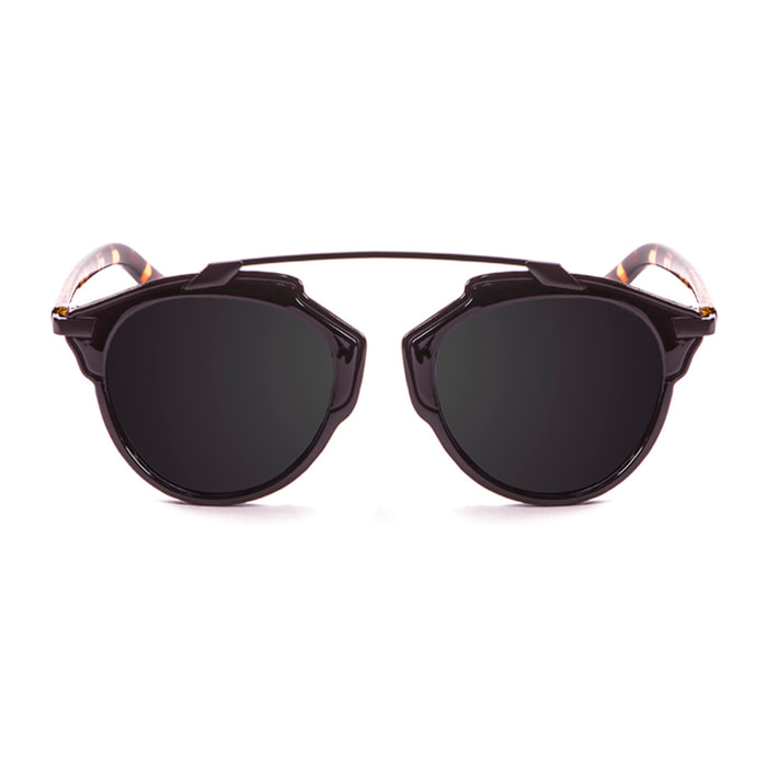 Gafas de sol PALO ALTO SANTORINI - Negro mate / Ahumada y patillas en marrón demi