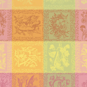 Serviette pur coton motif jacquard multicolore Mille abecedaire chatoyant