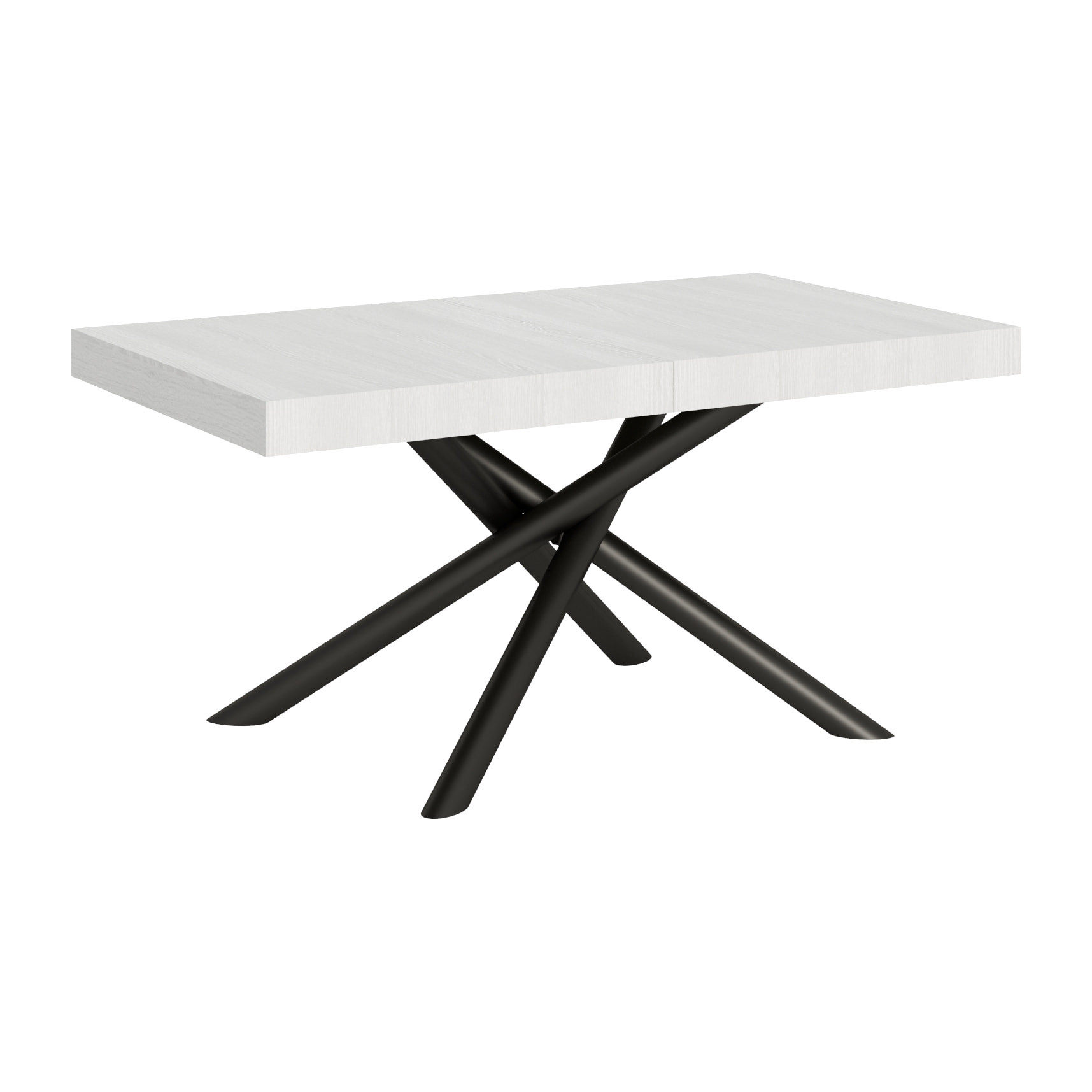 Table extensible 90x160/420 cm Famas Frêne Blanc cadre Anthracite