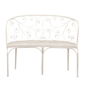 Banco Forja Blanca Antique 110x66x95 Cm