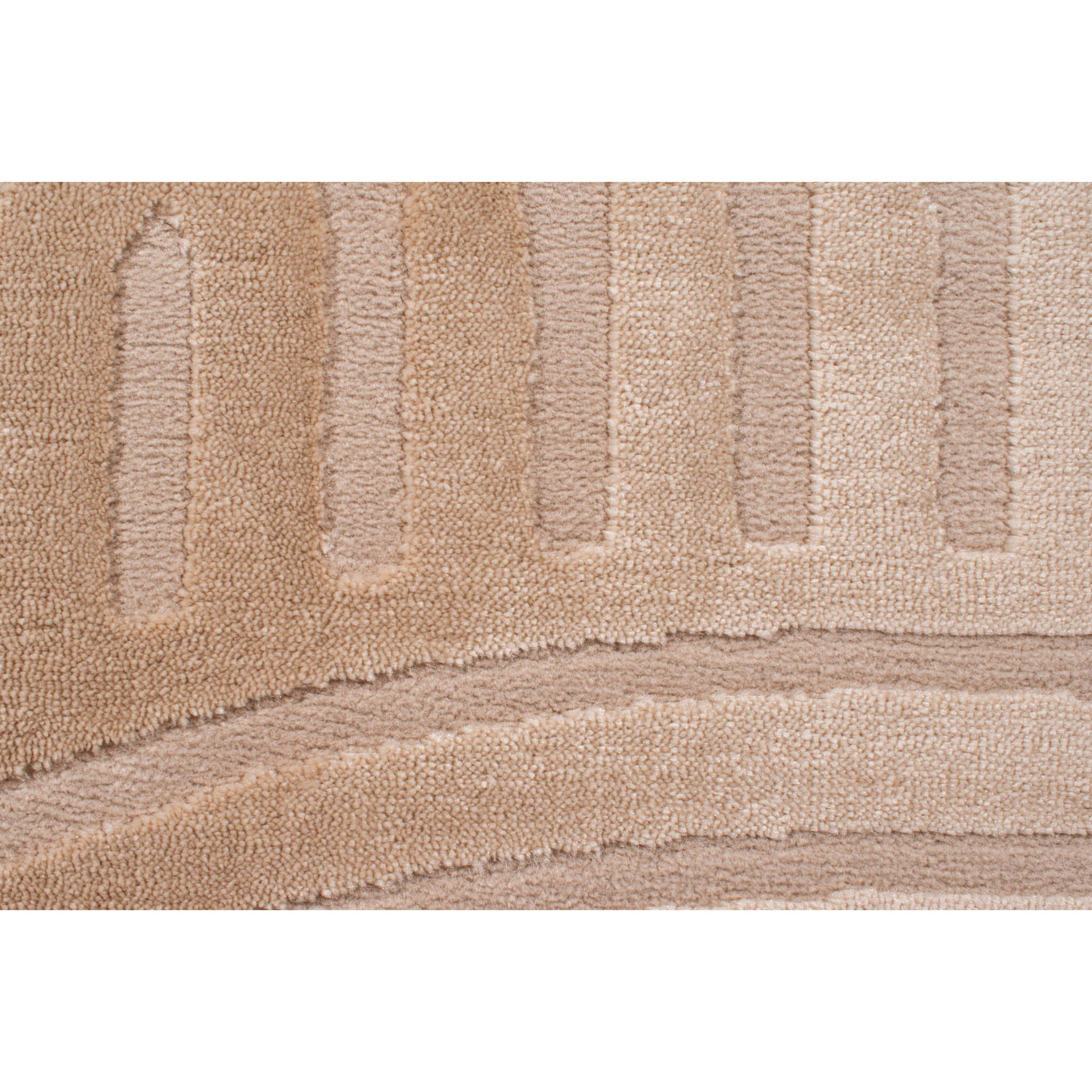 BIANCA - Tapis rond à motif arc en ciel en relief - Beige
