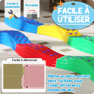 Poutre d'équilibre pour enfants total 8 pcs - parcours de motricité - usage intérieur extérieur - multicolore