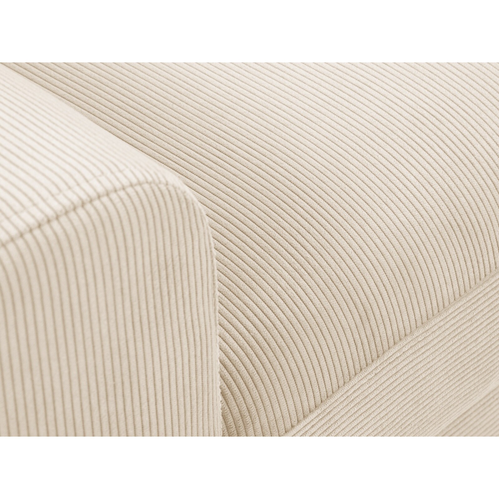 Canapé d'angle droit convertible avec coffre de rangement "Kyoto" 4 places en velours côtelé beige