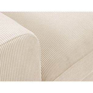 Canapé d'angle droit convertible avec coffre de rangement "Kyoto" 4 places en velours côtelé beige