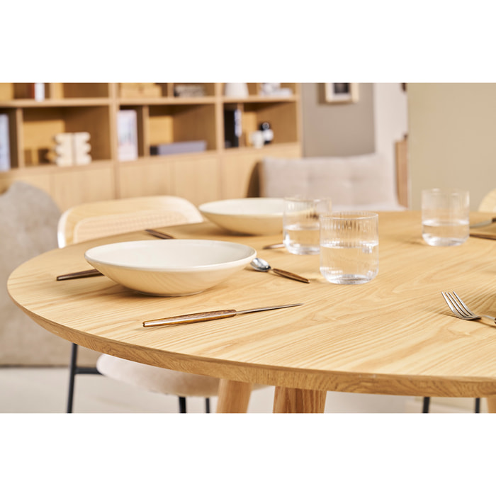 Table à manger ronde frêne D120 cm LIVIA