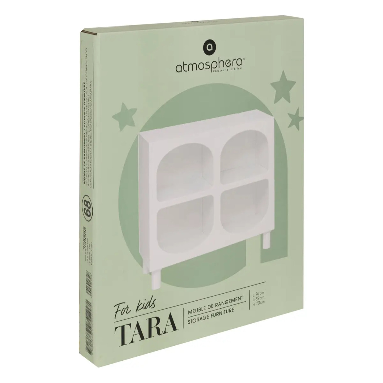 Etagère 4 compartiments "Tara" blanc 76x70x32cm