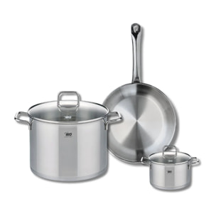 Ensemble de 1 Poêle de cuisson 28 cm et 2 faitouts 14 et 26 cm Elo Profi Citrin