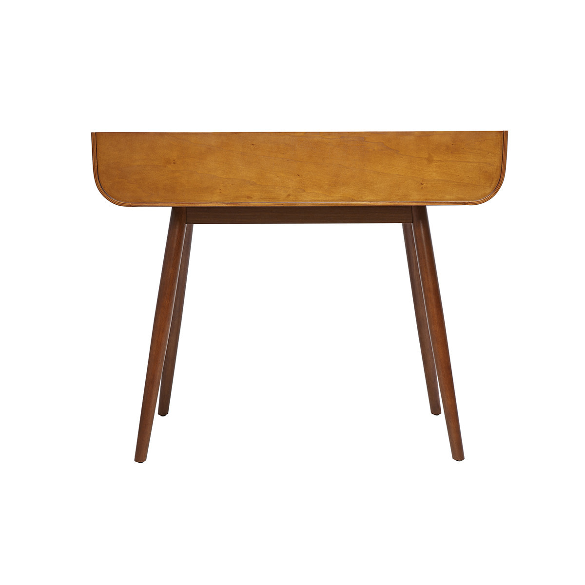 Bureau scandinave bois foncé avec rangements 2 tiroirs L100 cm HALLEN