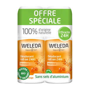 WELEDA - Duo Déodorant roll-on 24H Argousier - 2x50 ml