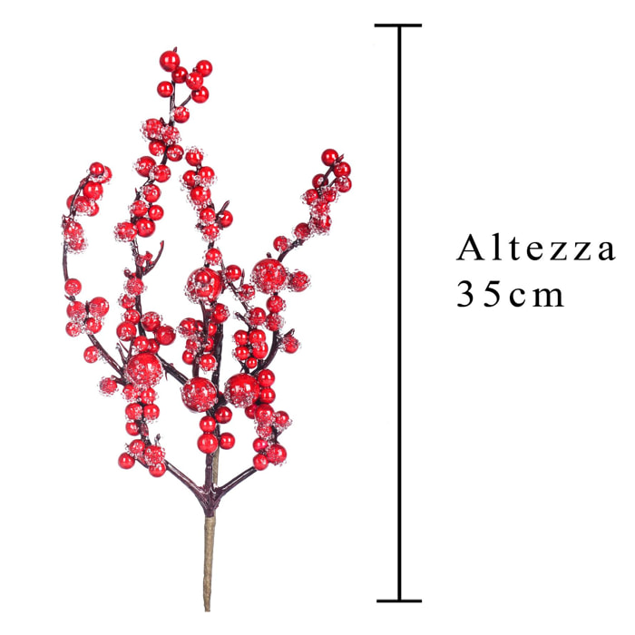 Ilex Ghiacciato - Pezzi 12 - Colore Rosso - 5x35Hx4cm - Bianchi Dino