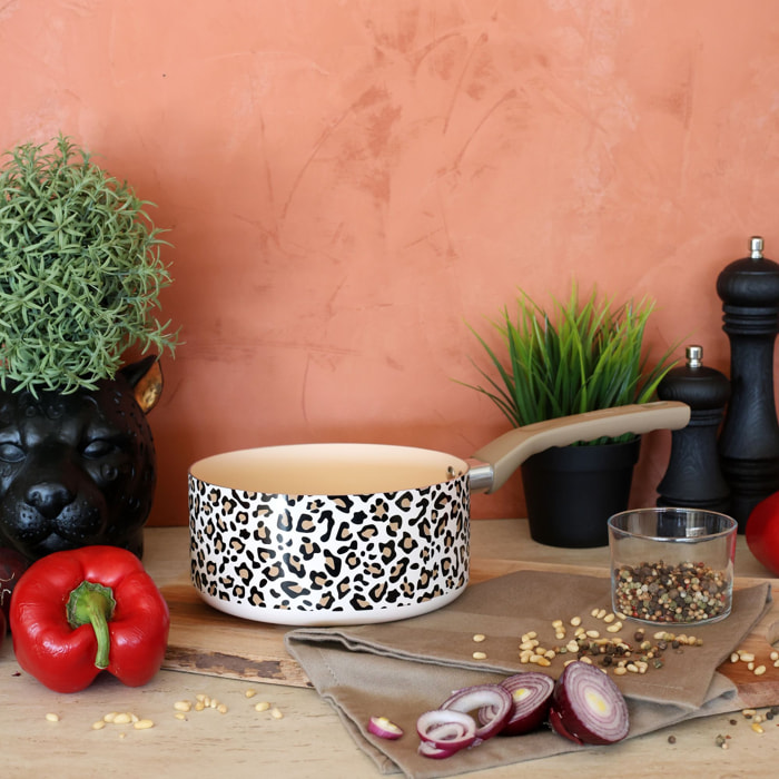 Casserole en aluminium 18cm léopard - tous feux  LEOPARD