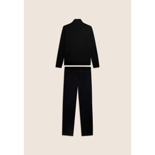 Tuta con zip e collo alto, logo con strass