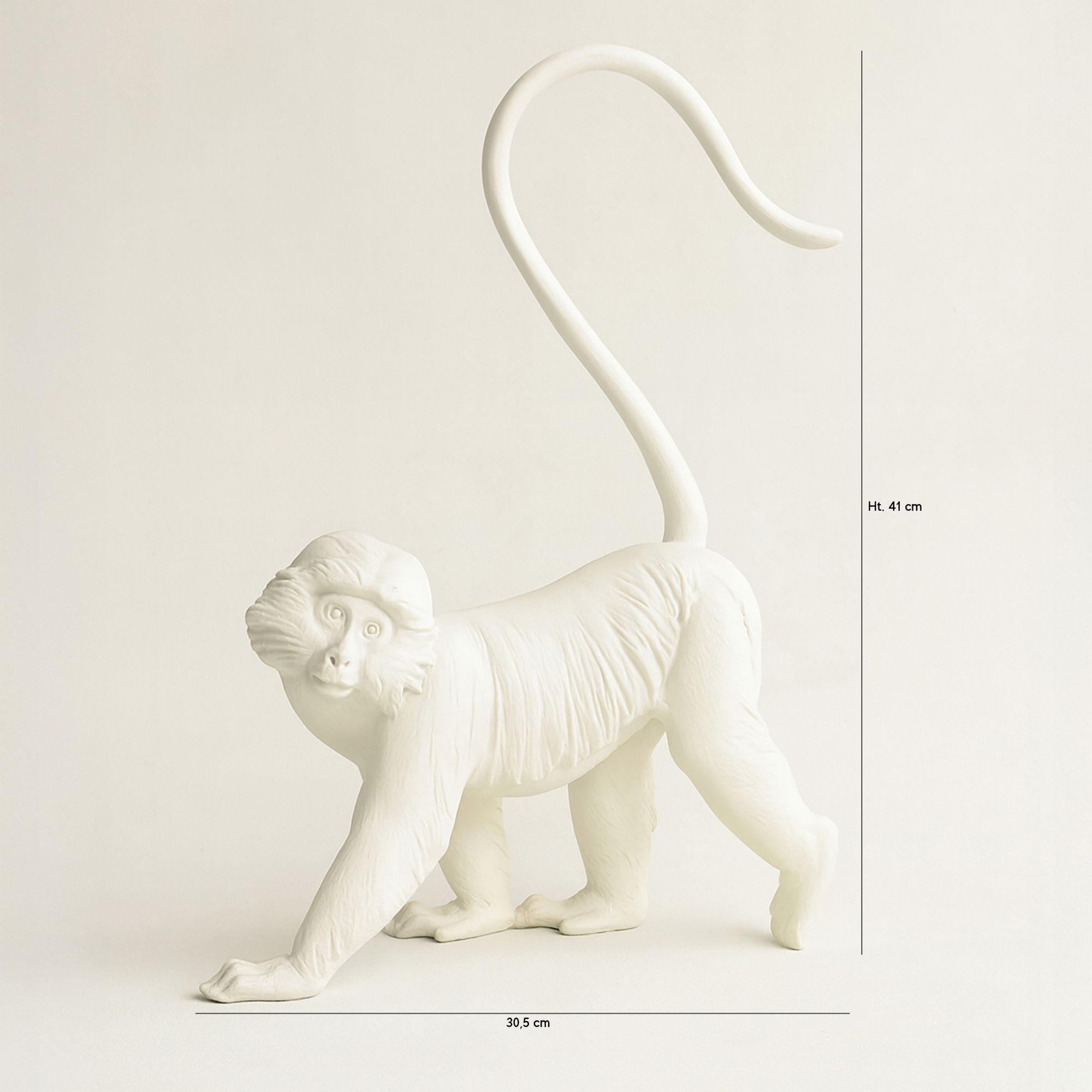 Statuette singe en résine blanche  MICO