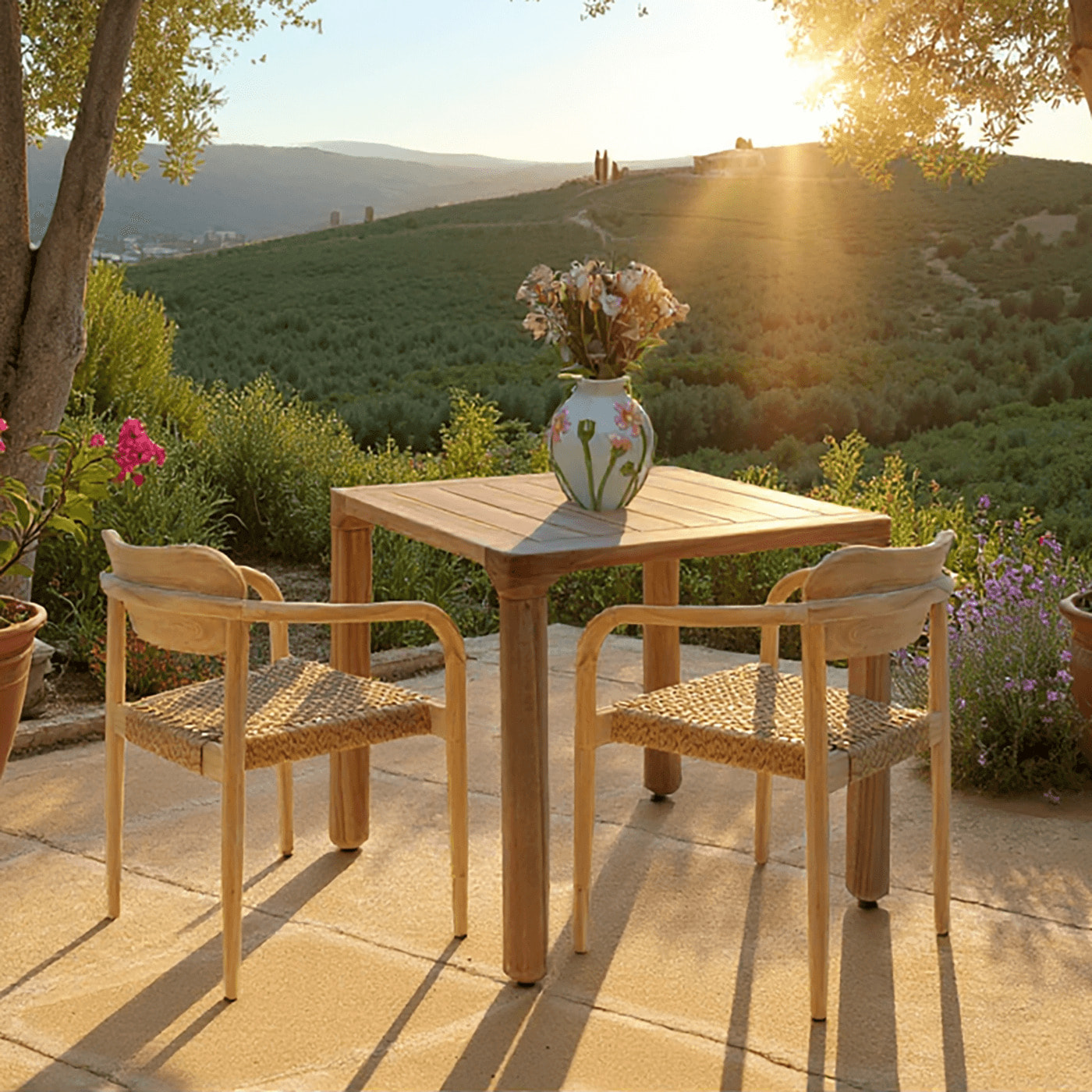 Vase bleu fleurs Kare Design