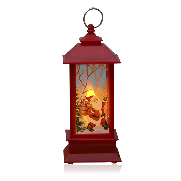 Candil navidad con luz Santa Claus