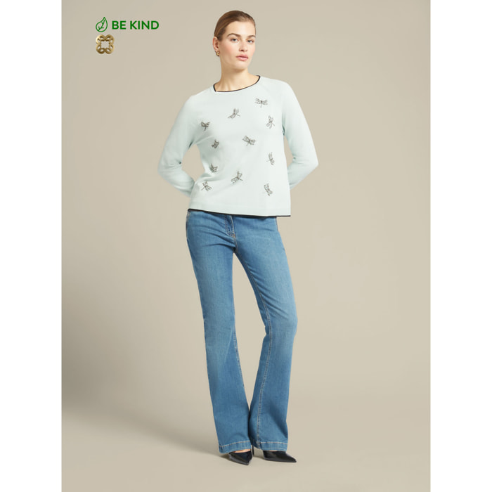 Elena Mirò - Jeans flare in cotone sostenibile - Azzurro