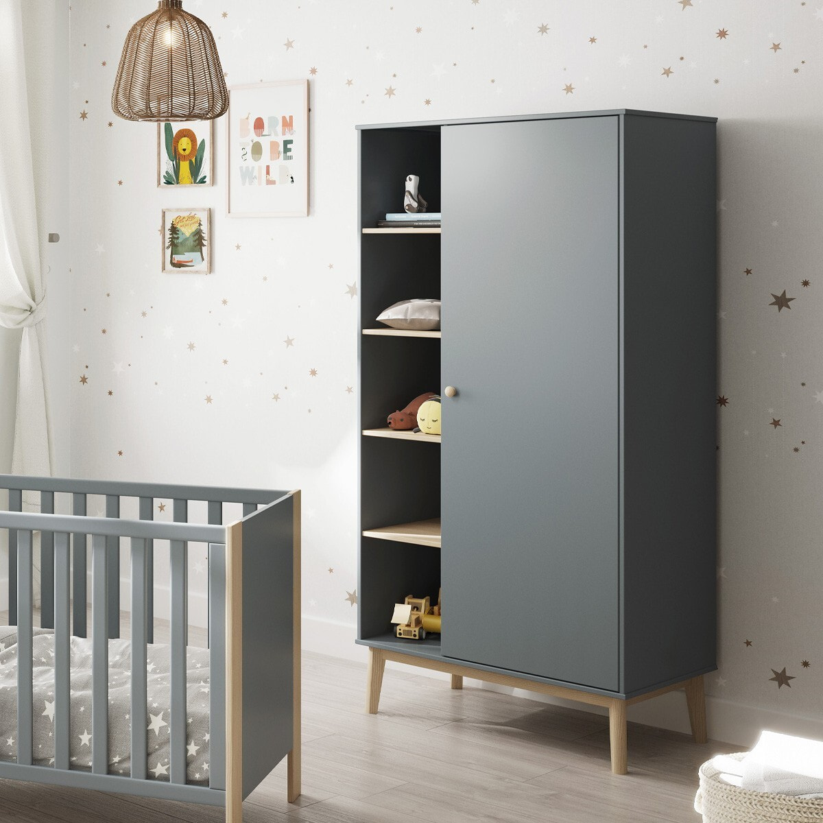 Armoire enfant 1 porte en bois - ELISE