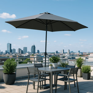 Parasol droit rond Ø 3 m gris PORTO