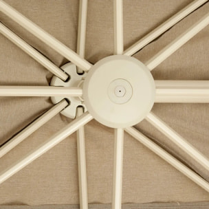 Parasol déporté rectangulaire inclinable Melhia 4x3m argile