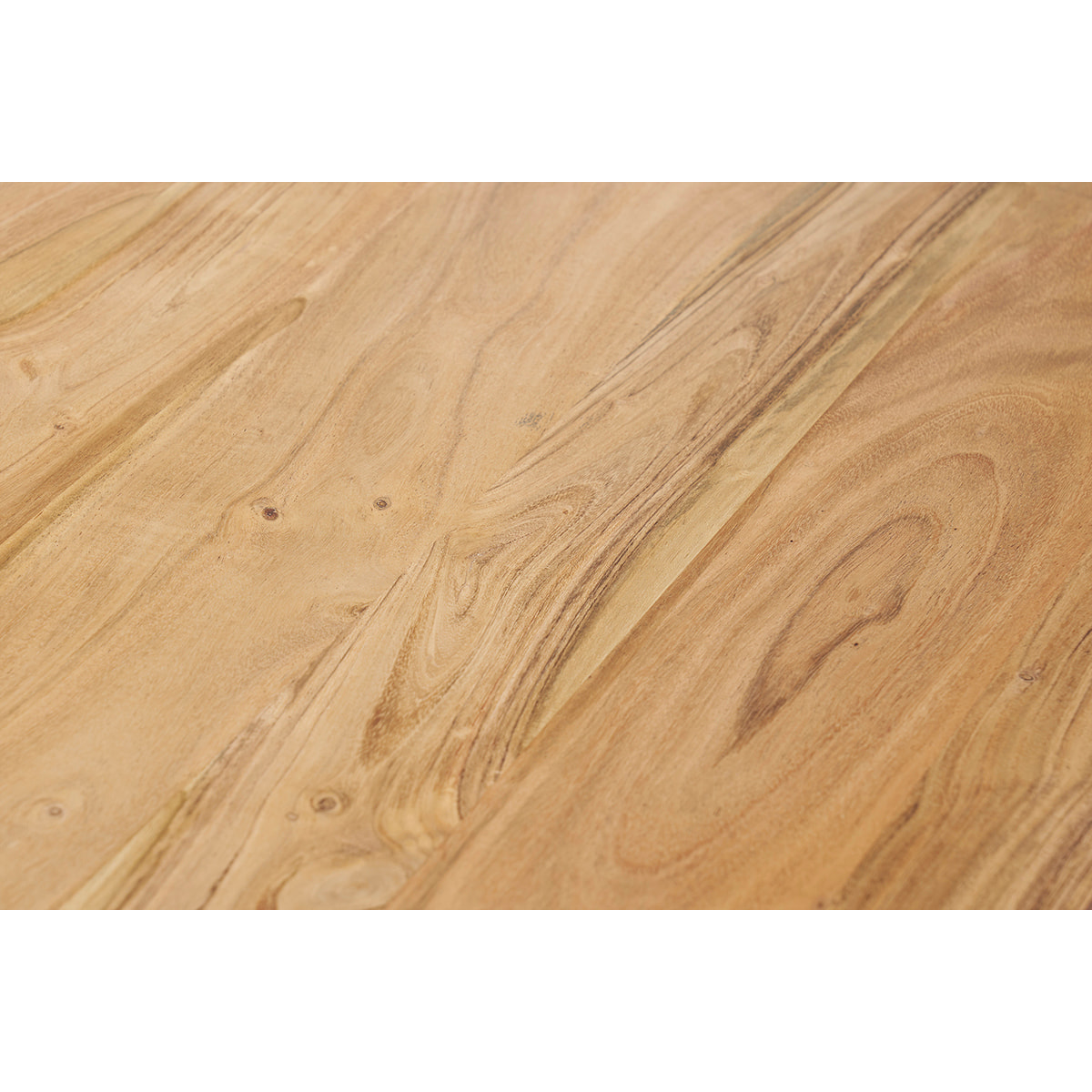 Tables basses gigognes bois massif et métal noir (lot de 2) STONES