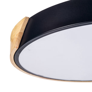 FORLIGHT Plafón de techo Pinta de Aluminio y Madera IP20 19W LED 4000K 40cm